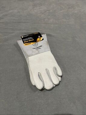 White Premium Leather Stick Gloves
